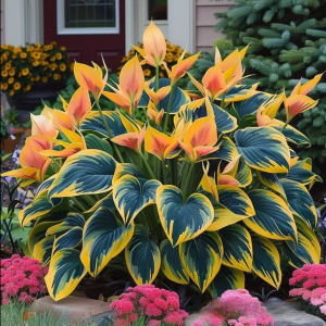 Хоста Флейм Данс купить по цене от 650р. в интернет-магазине «Посадика» с доставкой почтой в в Новосибирске и по всей России – [изображение №1].